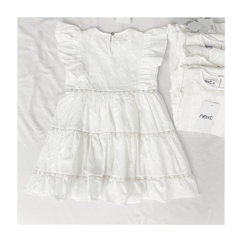 ẢNH THẬT- VÁY NEXT PHỐI REN 3 TẦNG BÈO VAI