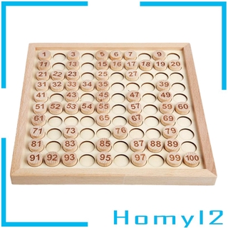 Wooden Hundred Board Game 1 To 100 Numbers Montessori Kids Math Learning