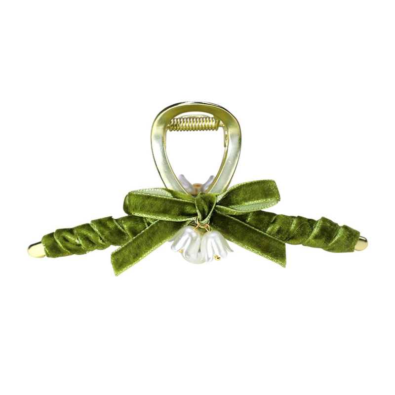 Kẹp Tóc Càng Cua Đính Nơ Hoa Bằng Hợp Kim Tinh Tế Chống Trượt