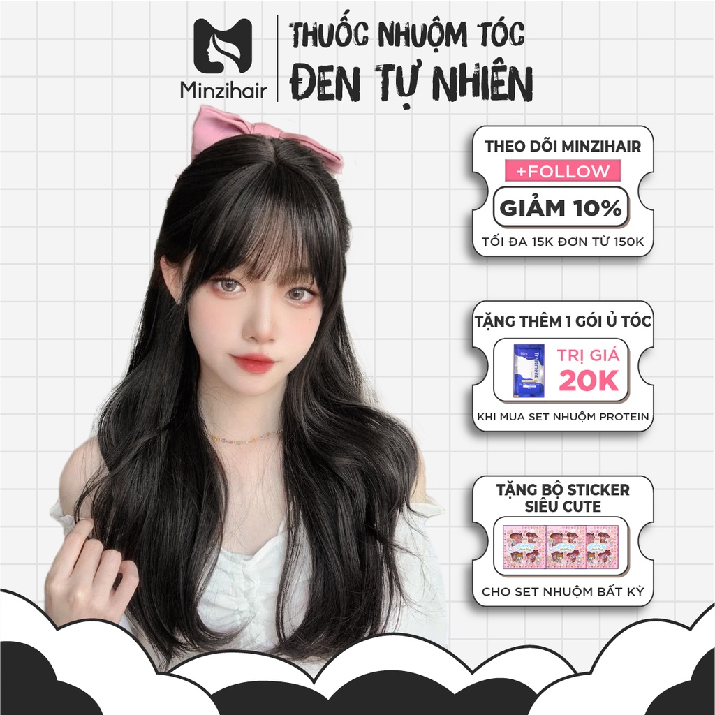 Thuốc Nhuộm Tóc Màu Đen Tự Nhiên | Lên Từ Mọi Nền Tóc | Hạ Nền - Minzihair