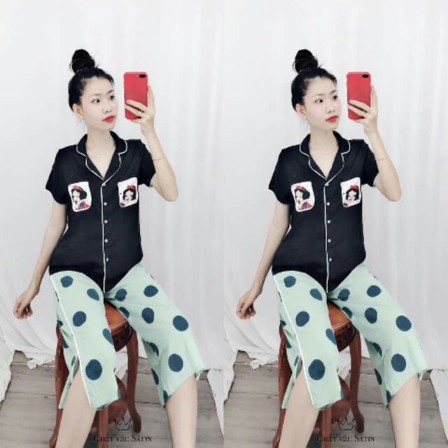 Đồ bộ ngủ lụa satin