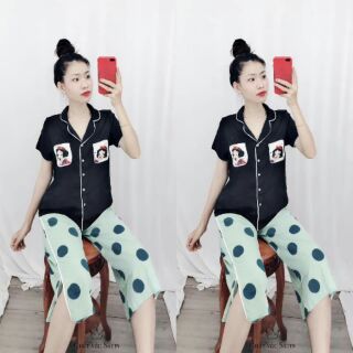 Đồ bộ ngủ lụa satin