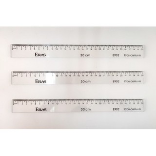 Combo 3 thước kẻ trắng 30cm chính hãng