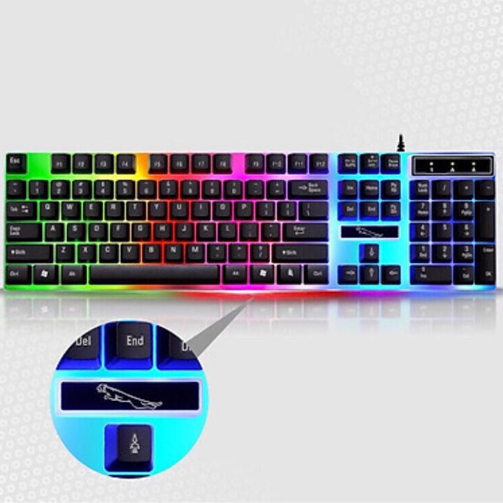 Bàn Phím Máy Tính Giả Cơ G21 Đèn LED 7 Màu Tặng Kèm Chuột - Bàn Phím Gaming Chuyên Game Siêu Bền - Bảo Hành 12 Tháng