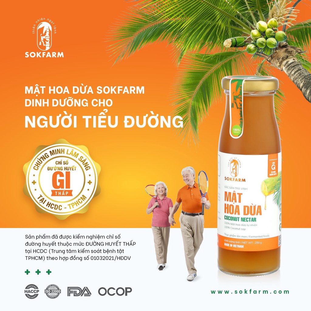 Mật Hoa Dừa sokfarm 1.25Kg/ chai siêu tiết kiệm