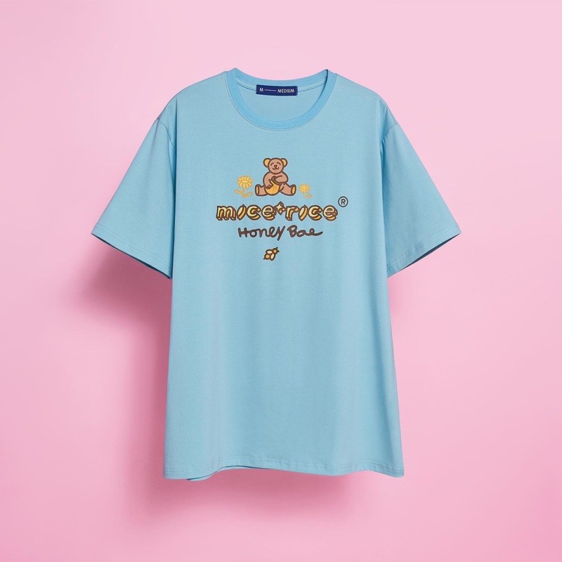 Áo thun Mice&amp;Rice Honey Bae cotton 2 chiều