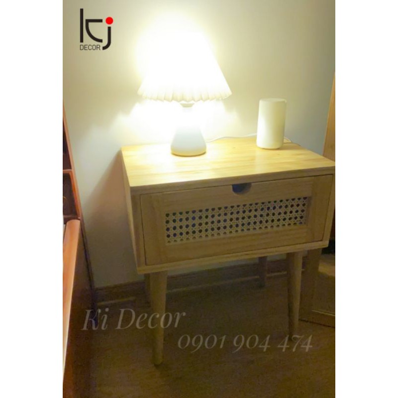 [K001] - KỆ/TỦ ĐẦU GIƯỜNG MÂY ĐAN MẮT CÁO | BigBuy360 - bigbuy360.vn