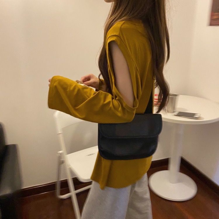 Áo thun dài tay hở vai dáng rộng thời trang xuân thu kiểu Hàn Quốc trẻ trung 2021 cho nữ