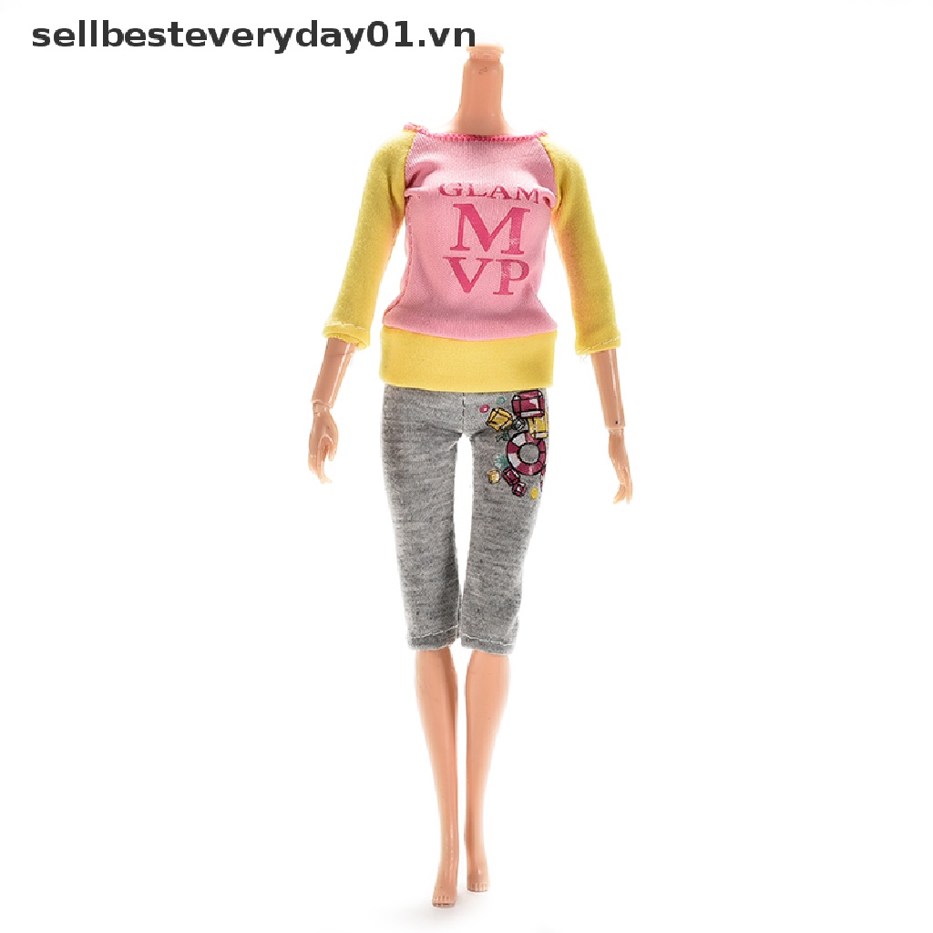 Set đồ 2 món thiết kế thời trang xuân thu cho búp bê Barbie