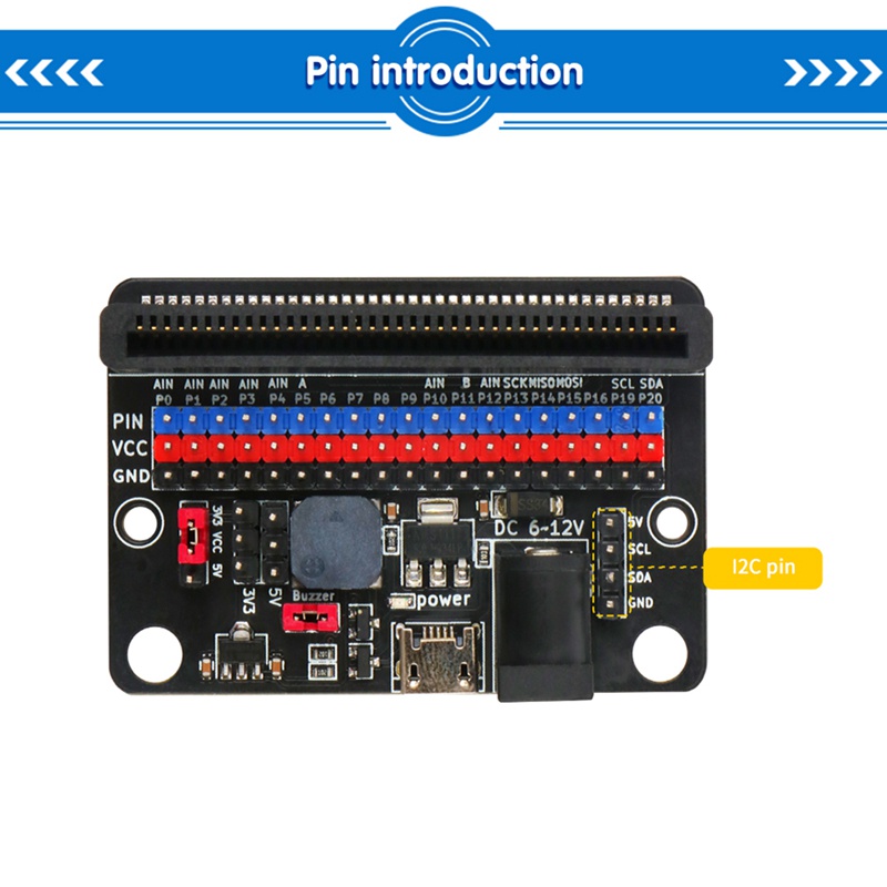 Bảng Mạch Mở Rộng Cho Micro: Bit Gpio Python Io: Bit 5v