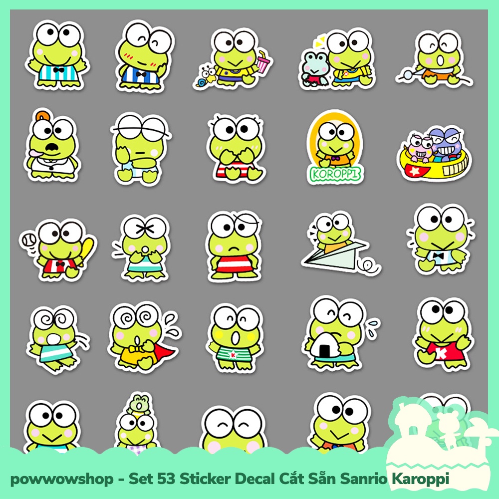 [Sẵn VN - Hỏa Tốc] Set 53 Sticker Mini Decal Dán Trang Trí Vật Dụng Mẫu Sanrio Karoppi Lovely Cute