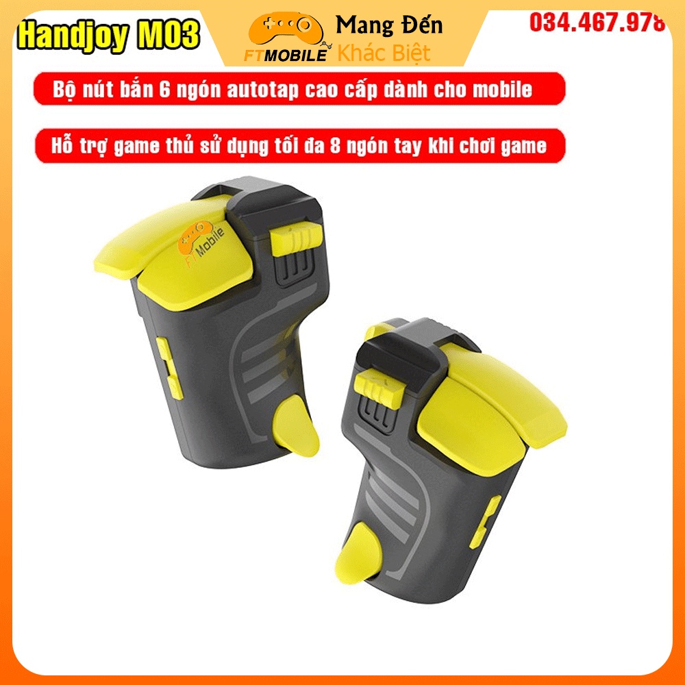 Nút bắn autotap chơi game 8 ngón Handjoy M03 - nút bấm FPS FTMOBILE(Pubg, COD, Freefire)