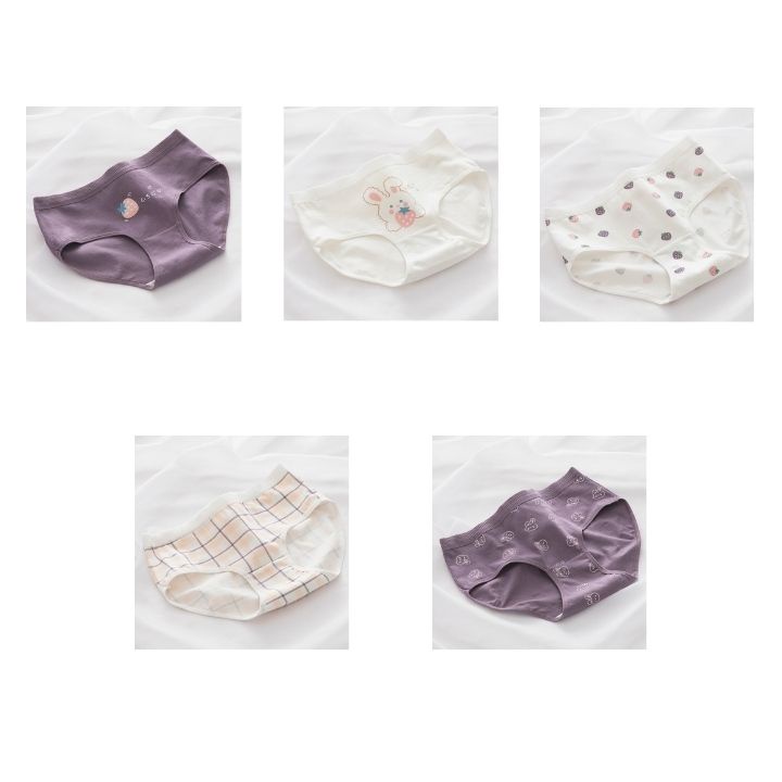 Quần Lót Nữ Cao Cấp Cotton Kháng Khuẩn Nâng Mông Thông Hơi Hoạ Tiết Tím Thỏ Dâu TOPBRA