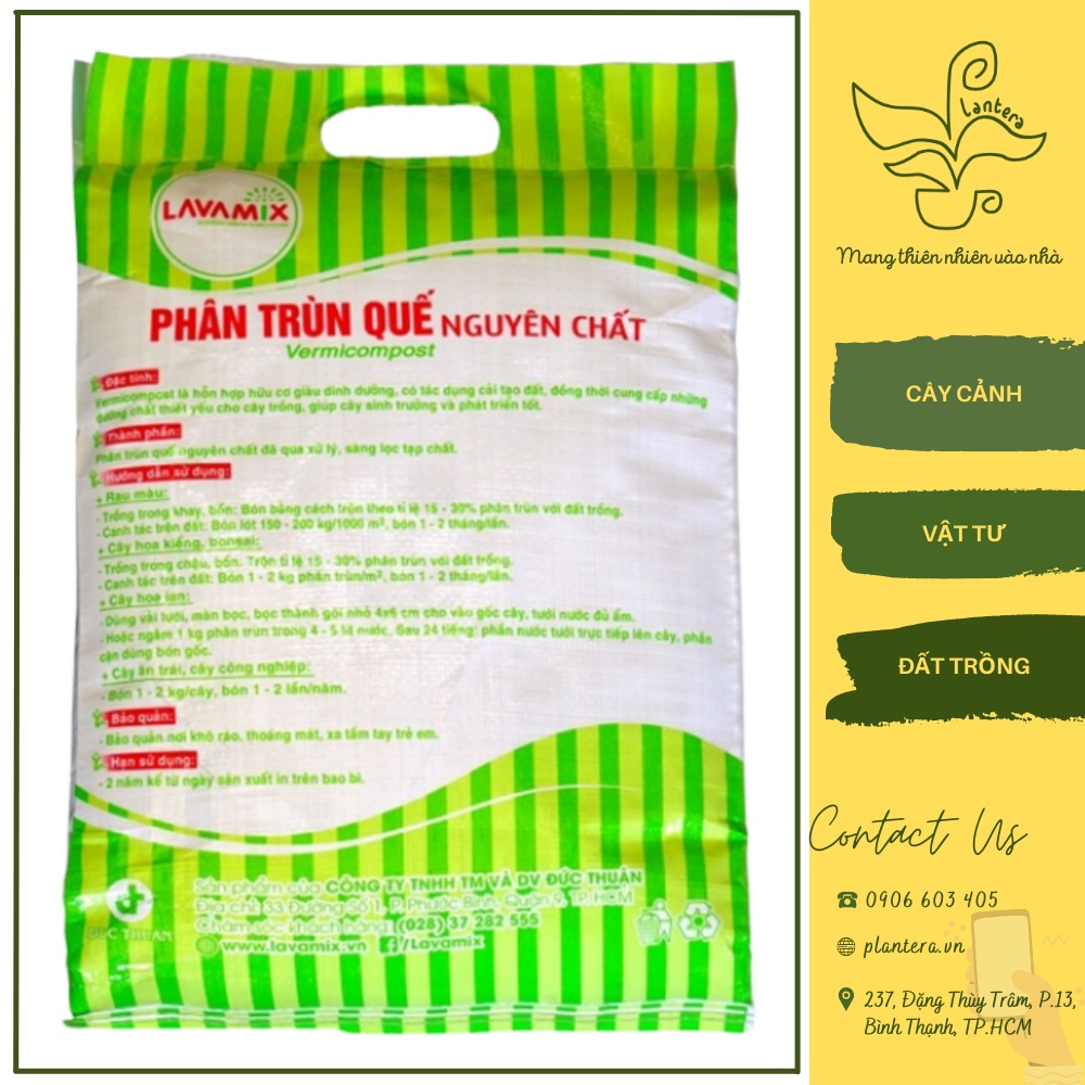 Phân Trùn Quế Hữu Cơ Nguyên Chất Lavamix 5Kg - Phân Hữu Cơ - Phân Dạng Bột - Phân Trùn Quế