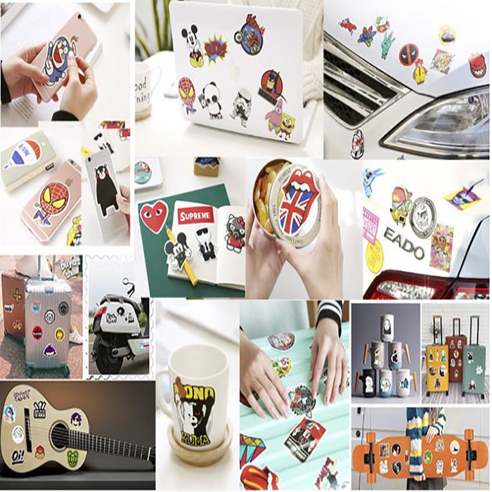 Bộ 50 sticker dán chủ đề Harry Potte trang trí laptop, vali, xe máy, xe đạp, guitar,đàn ukelele, mũ bảo hiểm,... cute