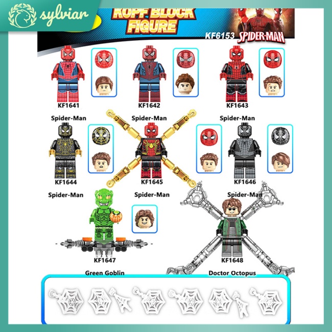 [sylviar] Mô Hình Đồ Chơi Siêu Anh Hùng Người Nhện Màu Xanh Lá Goblin Dr. Tòa Nhà Bạch Tuộc Lắp Ráp