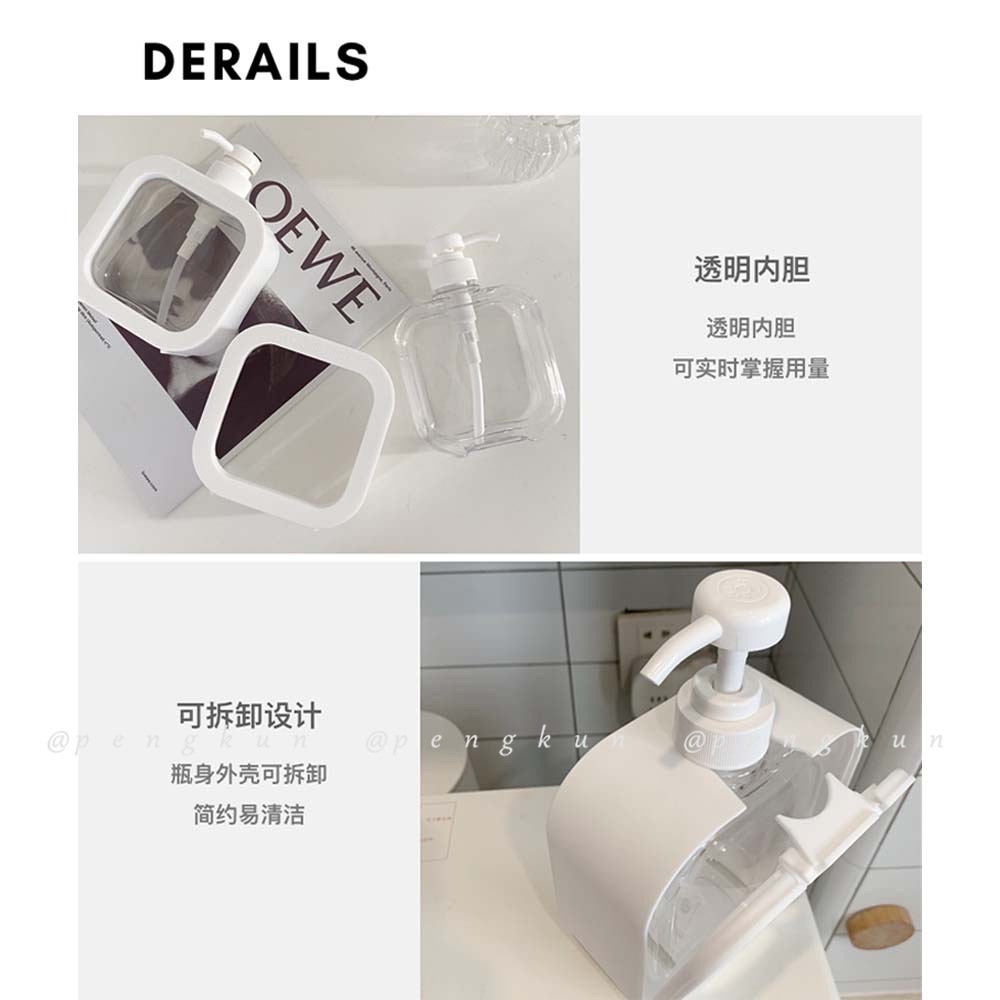 Sữa tắm Dropping Bottle 500ml Press Bottle Thiết kế của Nhật Bản Lotion công suất lớn Dropping Bottle Hand Lotion Replacement Bottle