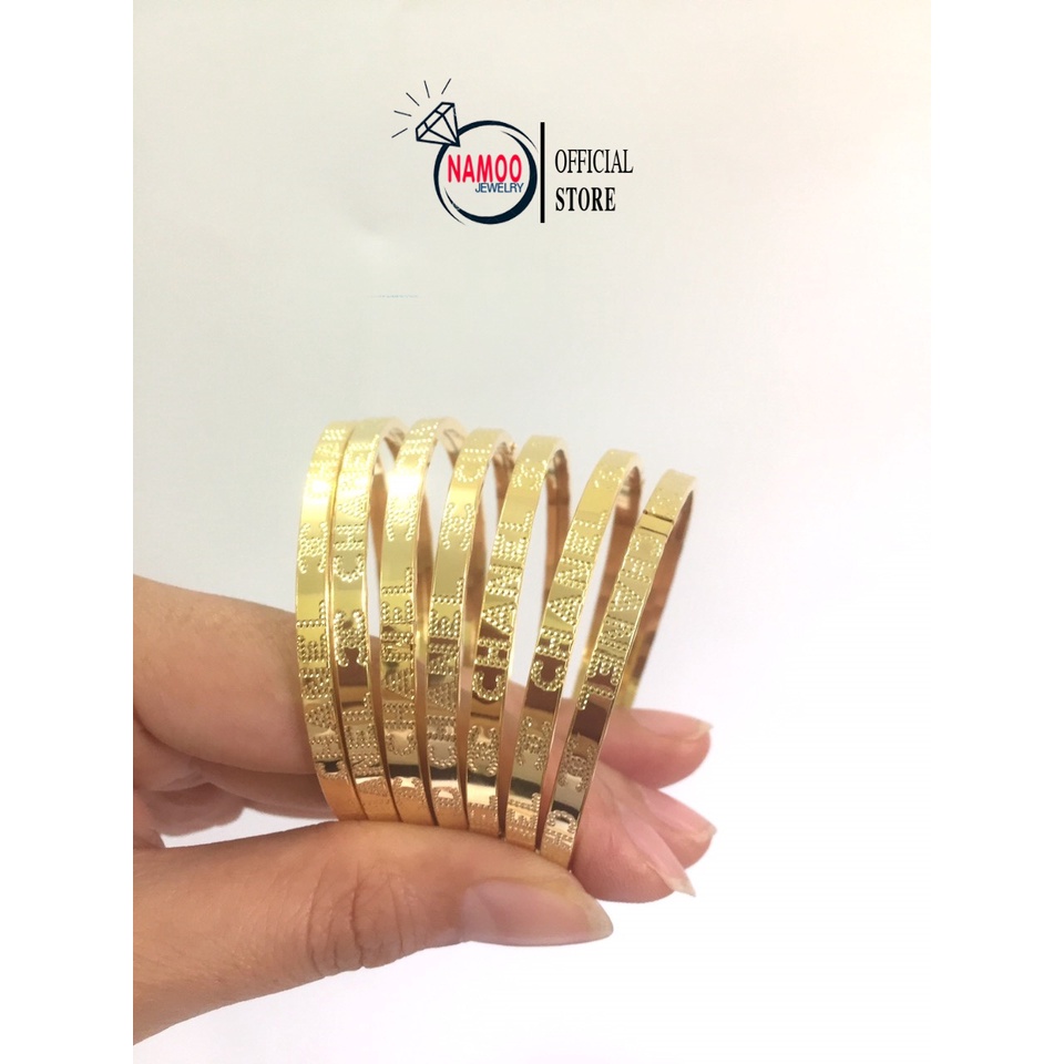 Bộ Ximen Nữ Khóa Lưỡi Gà L126, Bộ Vòng Tay Nữ gồm 7 Chiếc Lắc Tay Mạ Vàng Cao Cấp có Khóa Mở Vào Namoo Jewelry