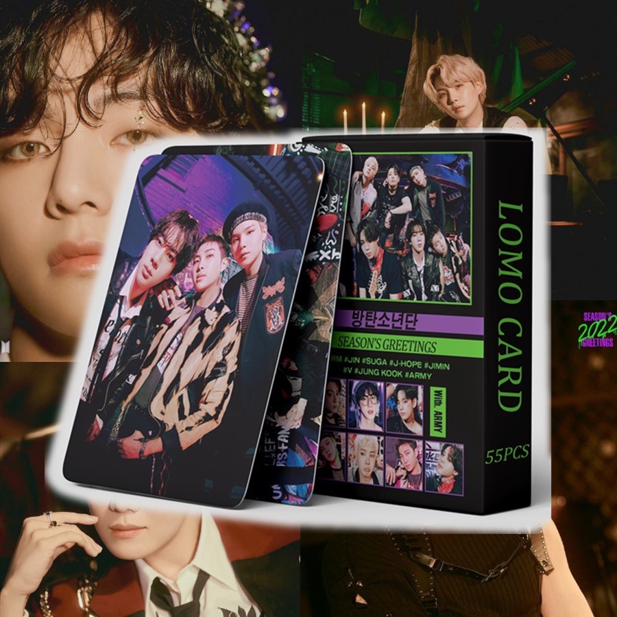Bộ 55 thẻ ảnh lomo hình thành viên nhóm nhạc Hàn Quốc BTS mẫu 2022
