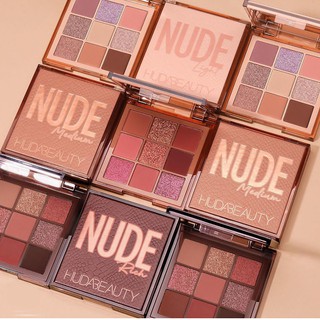 [Hàng mới về] Bảng phấn mắt Huda 9 màu nude trang điểm thời trang 