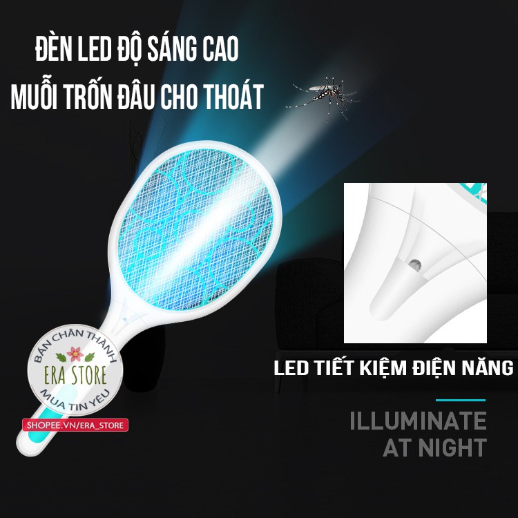 [HỮU ÍCH] Vợt bắt muỗi tích điện 3600v tích hợp đèn LED độ sáng rộng 3m2 3 lớp lưới an tòan pin bền bắt muỗi hiệu quả