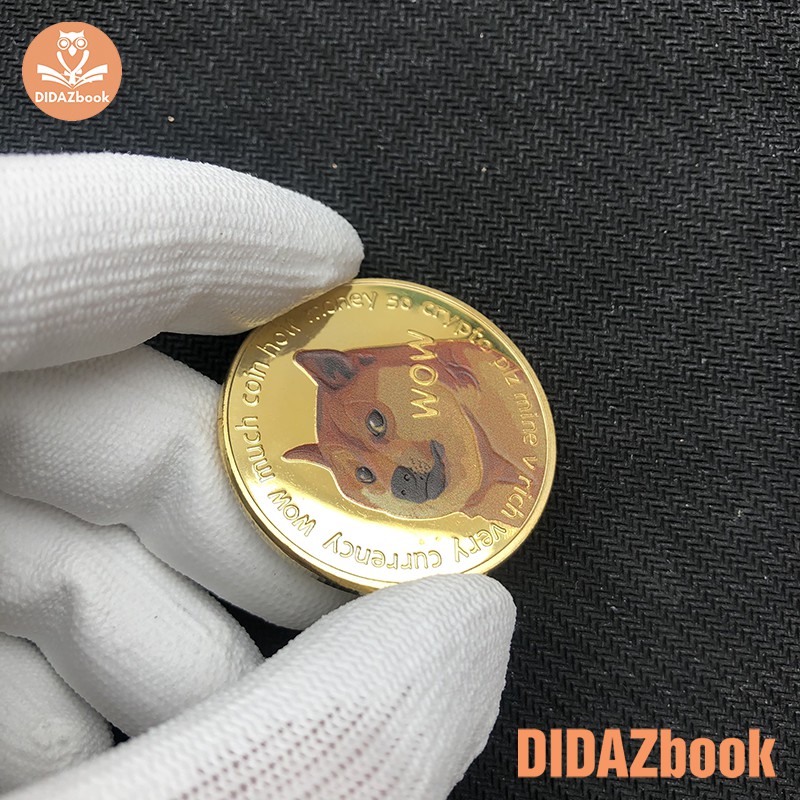 Đồng Xu Dogecoin, Bitcoin mạ vàng, bạc bản đặc biệt đa sắc làm đồ lưu niệm, sưu tầm, trưng bày phòng làm việc DC01