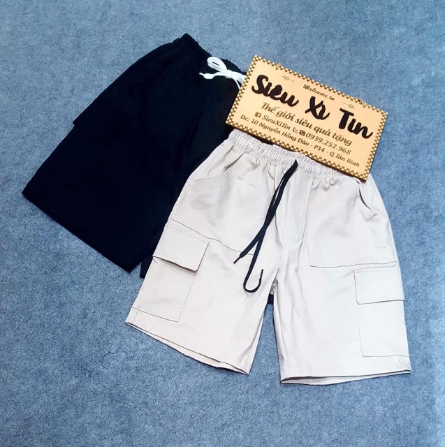 Quần short túi hộp, short kaki túi hộp
