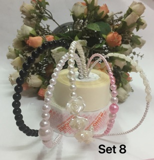 14/- Set 5 cài tóc/bờm tóc ngọc trai handmade