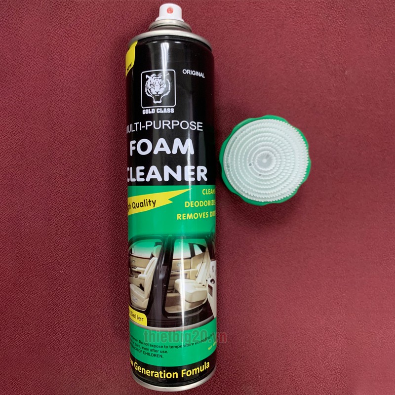 Chai xịt bọt vệ sinh, tẩy làm sạch đa năng nội thất ô tô, đồ da, nỉ, sofa Foam Cleaner Thái Lan (Con Hổ) - 650ml