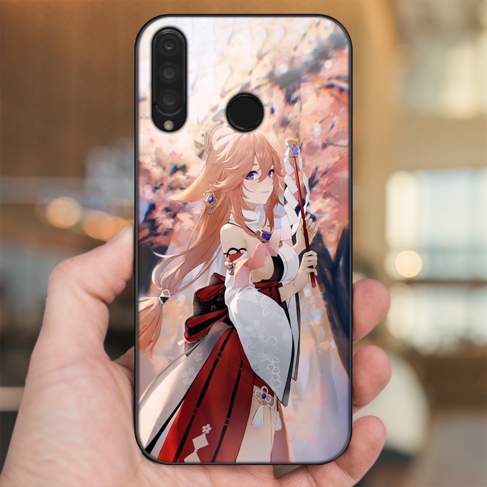 Ốp lưng Huawei P30 Lite, Nova 4e viền đen in hình Yae Miko Genshin Impact