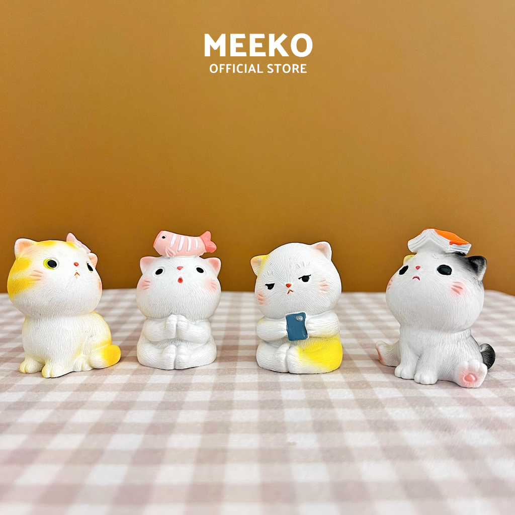 Set 3 Chiếc Mèo Shiro Kitten Hạnh Phúc MEEKO