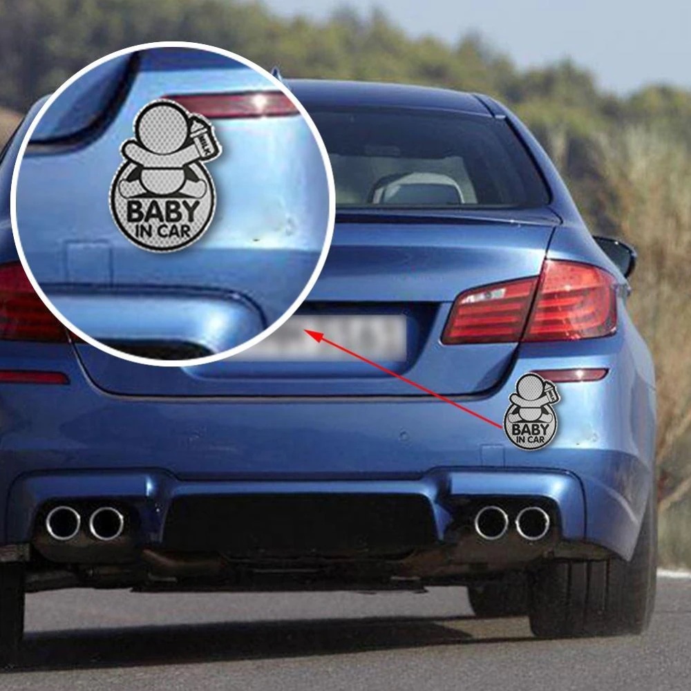 Tem BABY IN CAR - Tem Phản Quang Dán Trang Trí Xe Ô Tô
