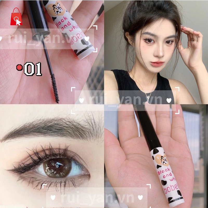 Mascara Đầu Cọ Mảnh Chống Thấm Nước Không Dễ Nhòe Chuốt Dày Và Cong Mi