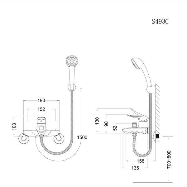 Sen tắm nóng lạnh S493C Caesar