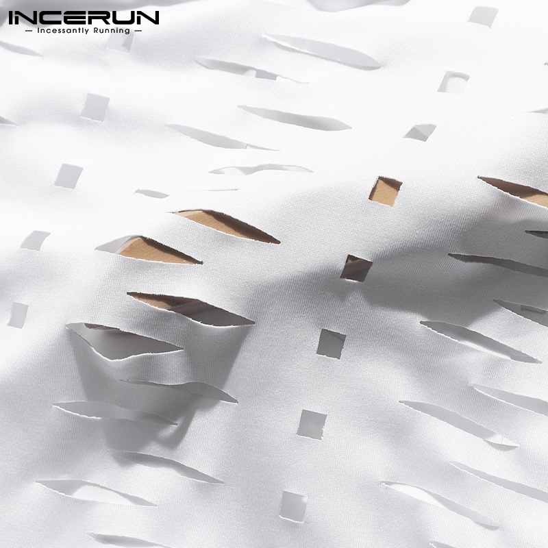 INCERUN Áo Thun Ba Lỗ Có Mũ Trùm Thời Trang Mùa Hè Thoải Mái Cho Nam