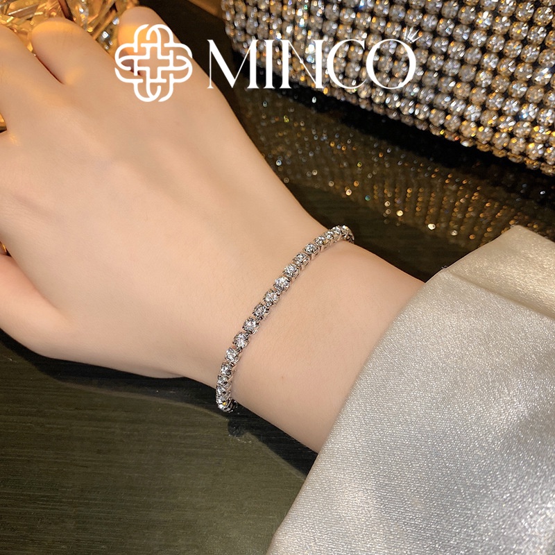 Lắc tay nữ đính đá sang trọng Minco Accessories vòng tay nữ dây rút phong cách Hàn Quốc phụ kiện trang sức đẹp VT16