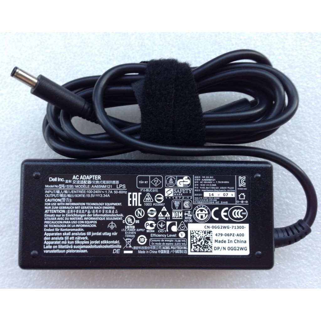 Sạc laptop Dell Kim nhỏ 19.5V-3.34A/65W