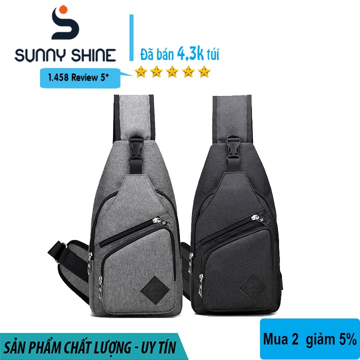 Túi đeo chéo nữ vải canvas phong cách thể thao, nhiều ngăn tiện lợi chống nước T515 | BigBuy360 - bigbuy360.vn