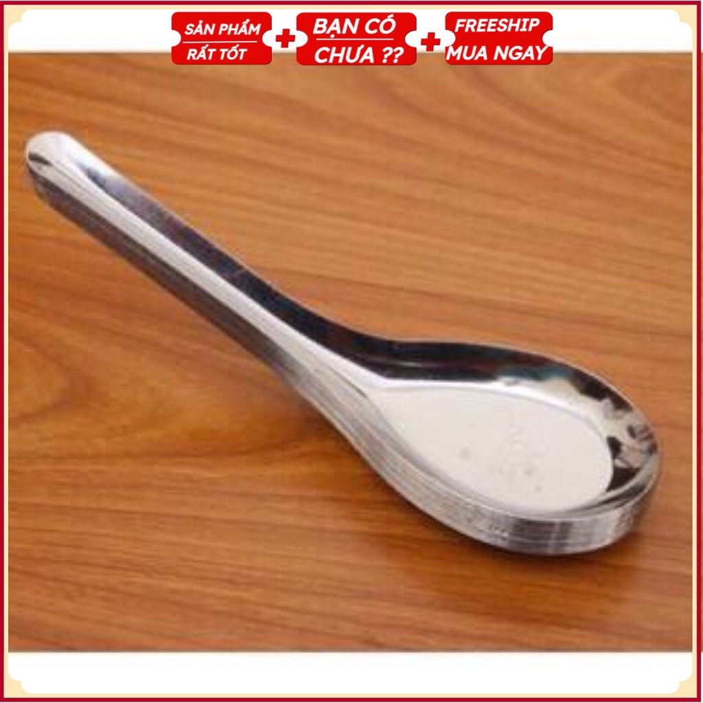 Combo 5 Thìa Phở Muỗng Ăn Cơm Bằng Inox Cao Cấp (Hàng Dày)