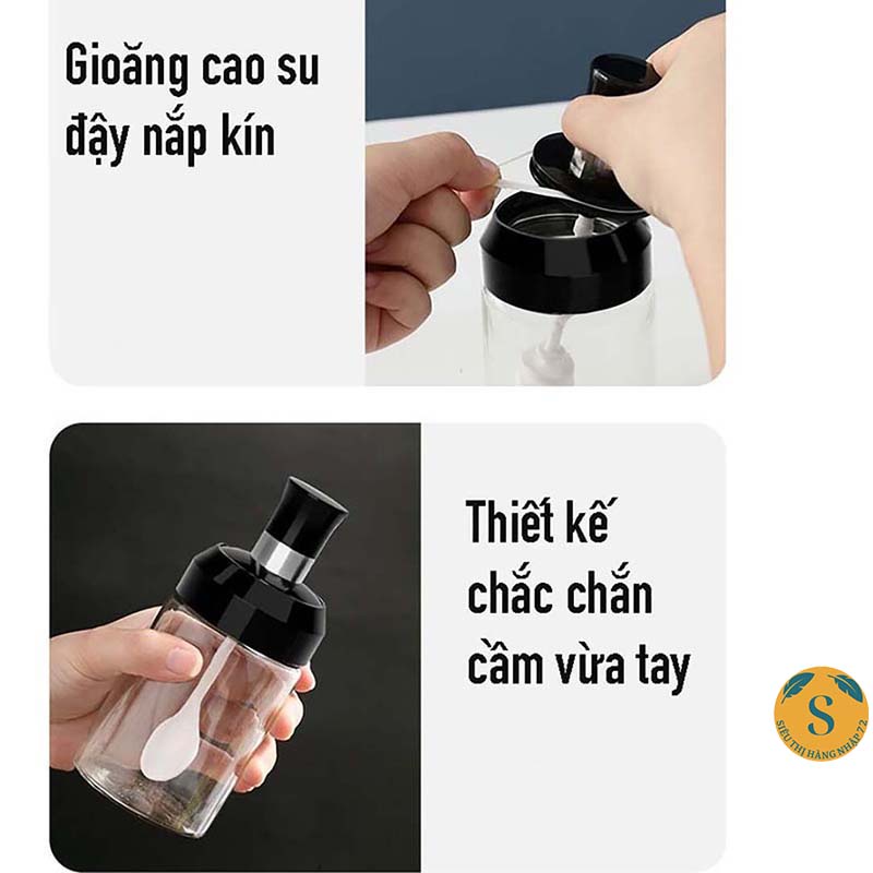 Hũ Đựng Gia Vị , Lọ Đựng Gia Vị Kèm Thìa Cao Cấp [ HỦ GIA VỊ ]