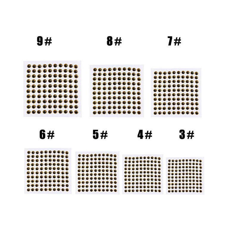 Set 100 Mắt Cá 3D 3-9mm Gắn Mồi Giả Câu Thủ Công