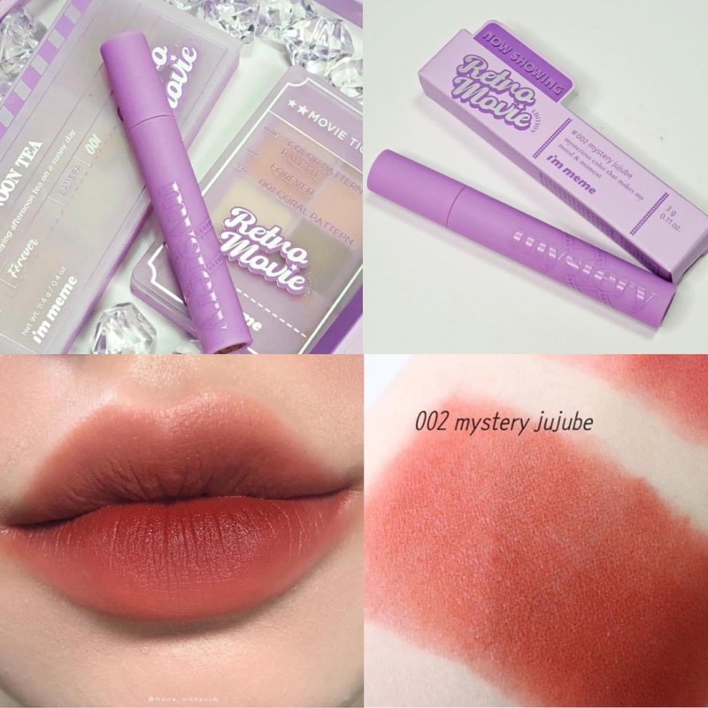 Son Kem lì IM MEME MYSTERY BLUR TINT Màu 002: nâu đỏ sale 90%