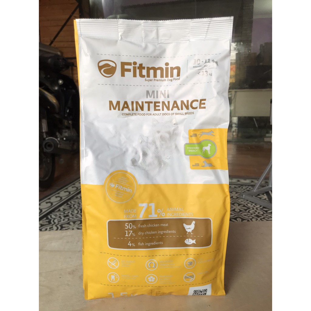 Thức Ăn Cho Giống Chó dưới 12 tháng tuổi - Fitmin Dog Mini Maintenance - 1,5 kg