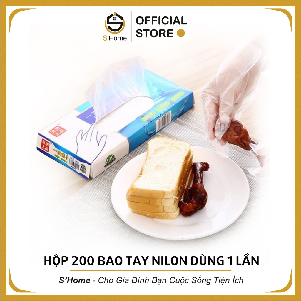 Bao Tay Nilon Chế Biến Thực Phẩm, Dùng 1 Lần An Toàn Vệ Sinh Thực Phẩm, Tiện Dụng - S'Home - SH61