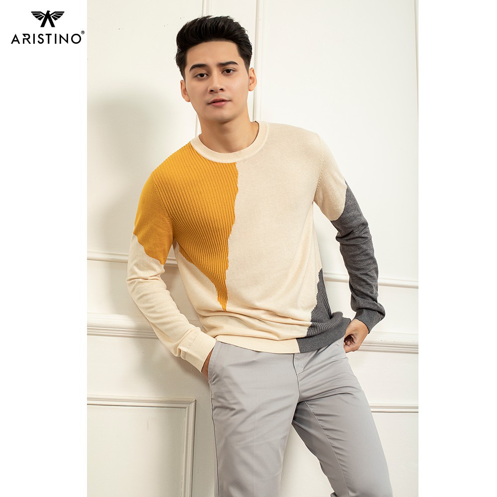 Áo len nam Aristino phom casual trẻ trung, màu sắc tươi tắn - AWO004W9