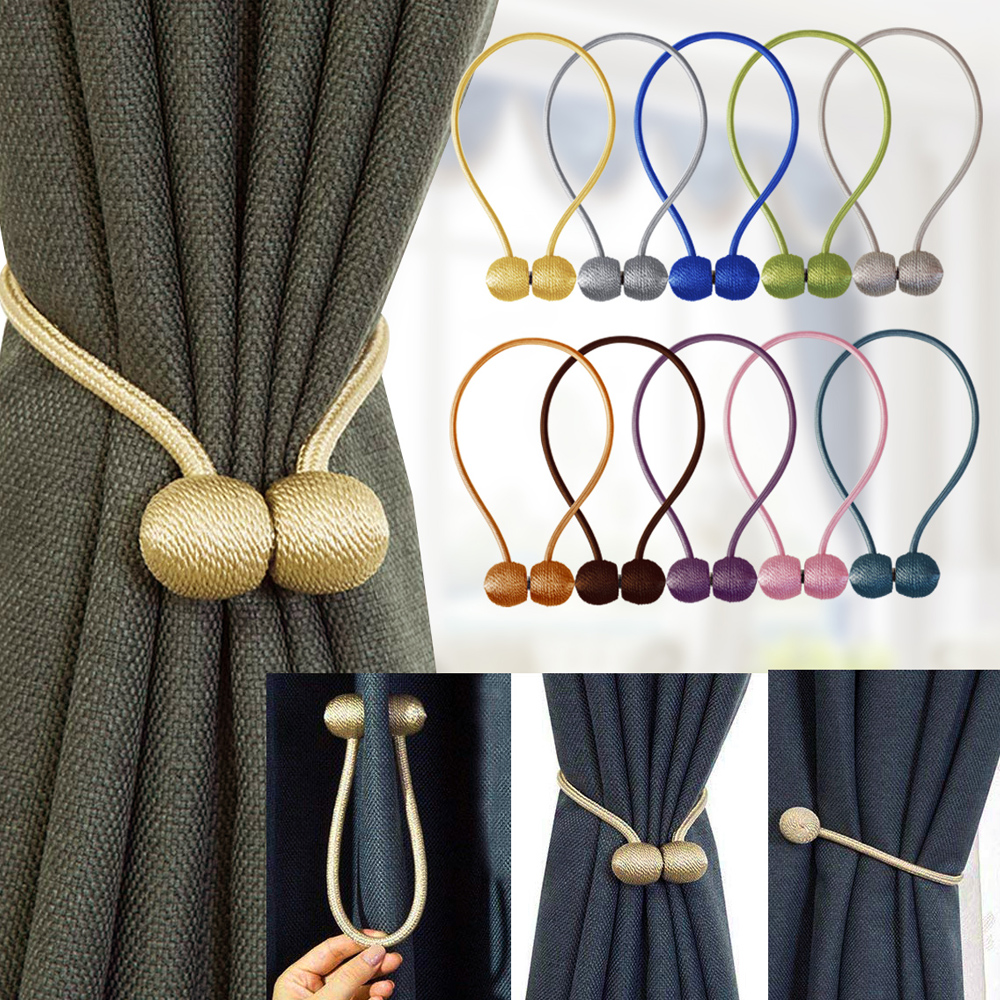 Magnetic Curtain Tiebacks Holder Hook Buckle Clip Curtain Tieback Polyester Decorative Home Accessories