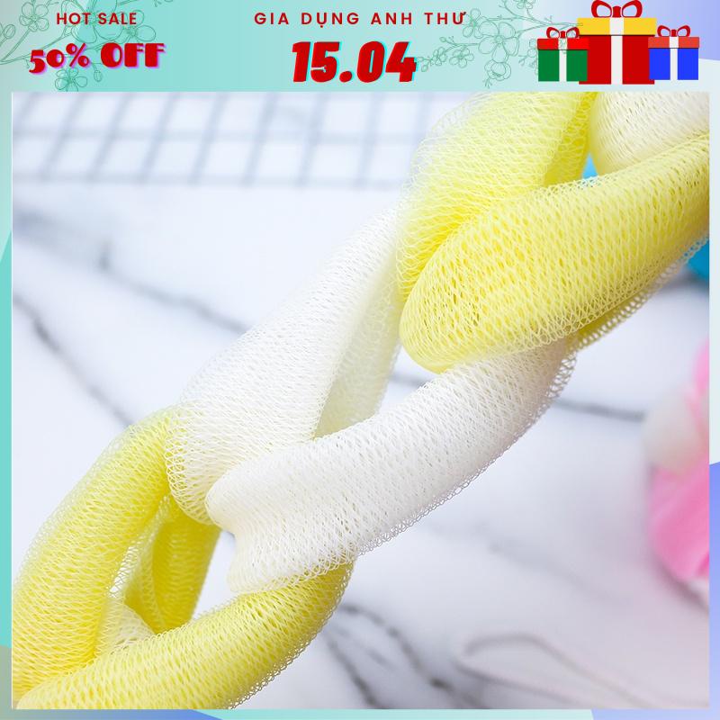 [Rẻ vô địch] Bông tắm vải lưới mềm mại cao cấp, bông tắm tạo bọt kéo dài nhiều màu giá rẻ (BTD01)