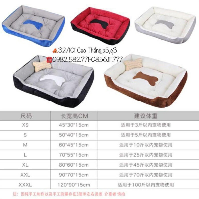 nệm ngủ cho thú cưng hình chữ nhật giá rẻ