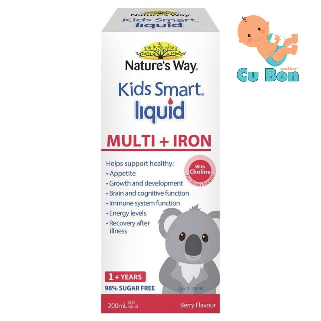 Sắt nước cho bé trên 1 tuổi Nature's Way Kids Smart Liquid Multi + Iron 200ml của Úc