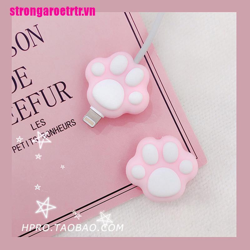 Dụng Cụ Quấn Bảo Vệ Dây Cáp USB / Điện Thoại Hình Chân Mèo Dễ Thương